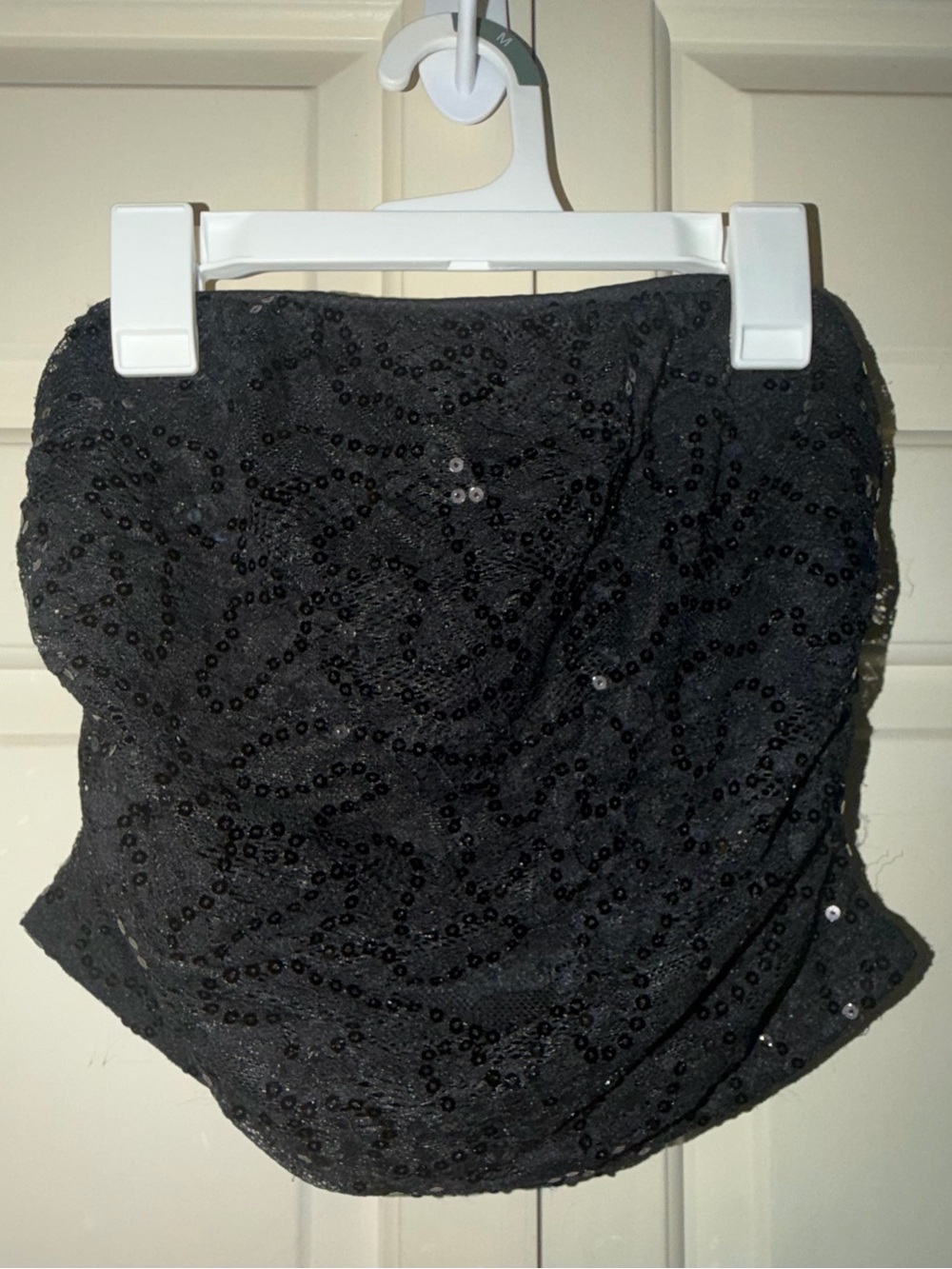 wild fable Black Strapless Sequin Top & Midi Skirt Set, Medium